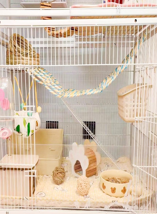 Oooct 2 Pack Hanging Rat Rope Net, Bird Swing Toy, Parrot Climbing Ladder Bridge for Small Animal Cage Accessories - Image 2